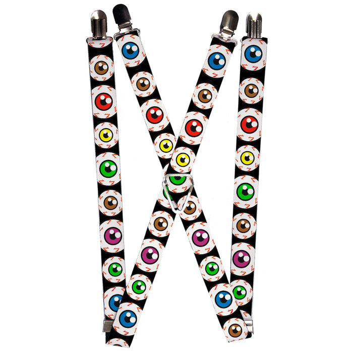 Suspenders - 1.0" - Eyeballs Black/Multi Color Suspenders Buckle-Down   