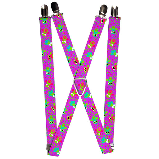Suspenders - 1.0" - Flying Owls w/Leaves Purple/Multi Color Suspenders Buckle-Down   