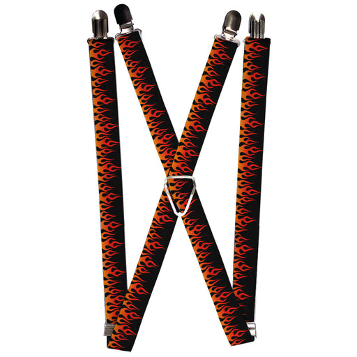 Suspenders - 1.0" - Flames Black/Orange/Red Suspenders Buckle-Down   