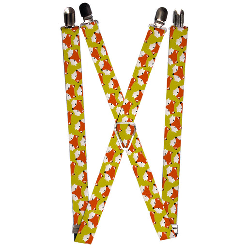 Suspenders - 1.0" - Fox Face Scattered Warm Olive Suspenders Buckle-Down   
