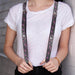 Suspenders - 1.0" - Girlie Skull Gray Suspenders Buckle-Down   