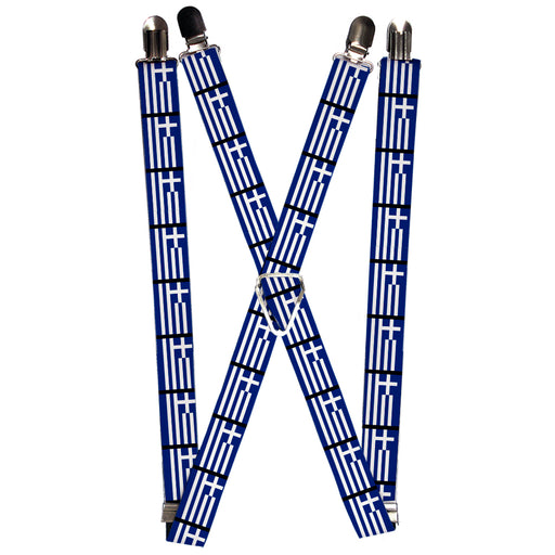 Suspenders - 1.0" - Greece Flags Suspenders Buckle-Down   