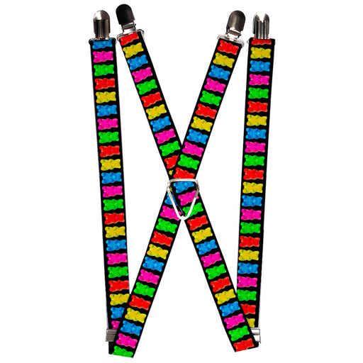 Suspenders - 1.0" - Gummy Bears Black/Multi Color Suspenders Buckle-Down   