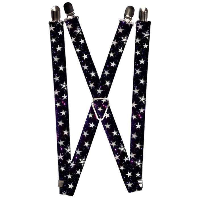 Suspenders - 1.0" - Glowing Stars in Space Black/Purple/White Suspenders Buckle-Down   