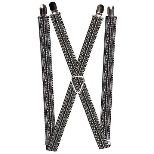 Suspenders - 1.0" - Geometric5 Grays/Black/White Suspenders Buckle-Down   