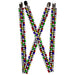 Suspenders - 1.0" - Houndstooth Black/White/Multi Neon Suspenders Buckle-Down   