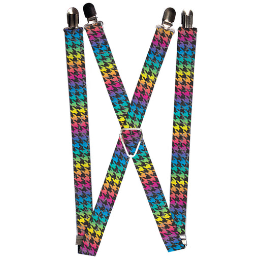 Suspenders - 1.0" - Houndstooth Black/Rainbow Suspenders Buckle-Down   