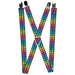 Suspenders - 1.0" - Houndstooth Black/Rainbow Suspenders Buckle-Down   