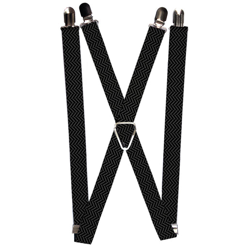 Suspenders - 1.0" - Herringbone Jagged Black/Gray Suspenders Buckle-Down   