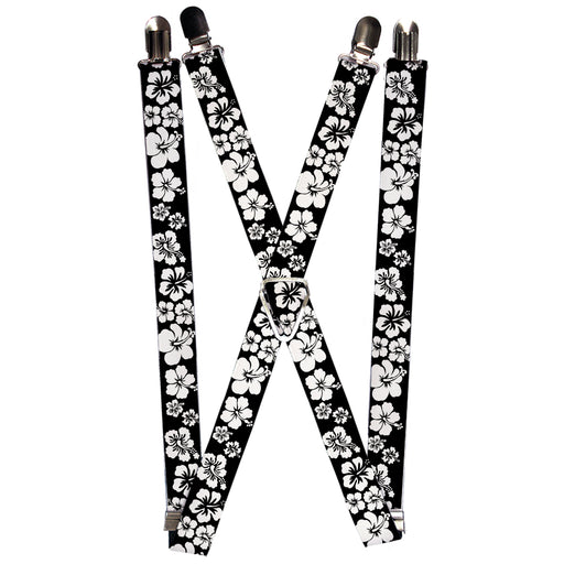 Suspenders - 1.0" - Hibiscus Black/White Suspenders Buckle-Down   
