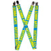 Suspenders - 1.0" - HATERS GONNA HATE Turquoise/Yellow Suspenders Buckle-Down   