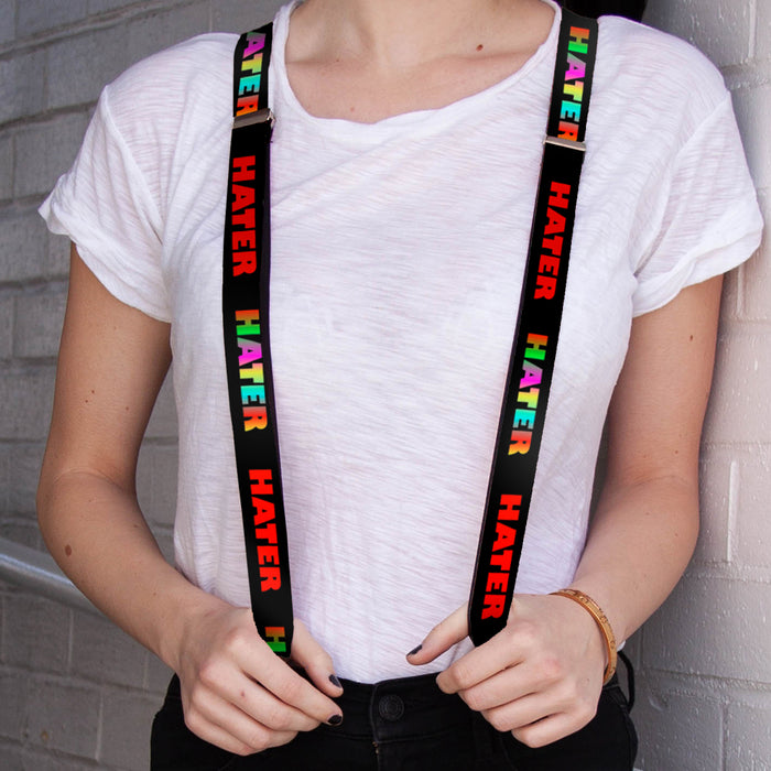 Suspenders - 1.0" - HATER Black/Red/Rainbow Fade Suspenders Buckle-Down   