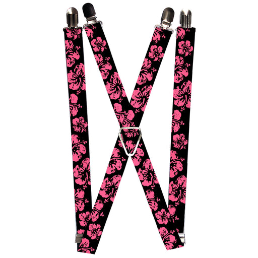 Suspenders - 1.0" - Hibiscus Weathered Black/Pink Suspenders Buckle-Down   