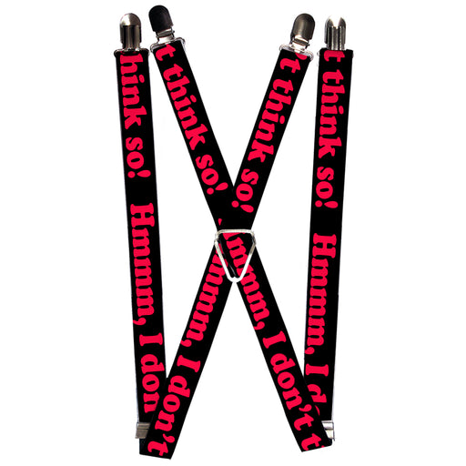 Suspenders - 1.0" - HMMM, I DON'T THINK SO! Black/Pink Suspenders Buckle-Down   
