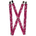 Suspenders - 1.0" - Hibiscus Collage Pink Shades Suspenders Buckle-Down   