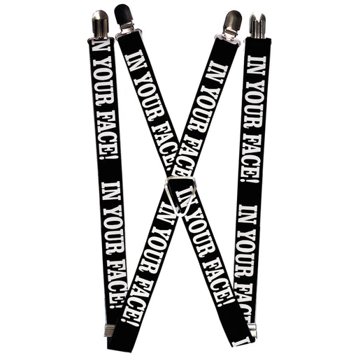Suspenders - 1.0" - IN YOUR FACE Black/White Suspenders Buckle-Down   