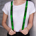 Suspenders - 1.0" - KISS ME, I'M IRISH! Clovers/Kisses Greens/Black Suspenders Buckle-Down   