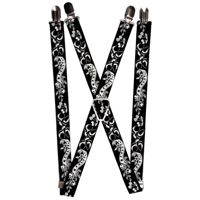 Suspenders - 1.0" - Lucky Black/White Suspenders Buckle-Down   
