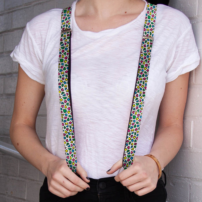 Suspenders - 1.0" - Leopard White/Multi Color Suspenders Buckle-Down   
