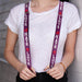 Suspenders - 1.0" - Love/Hate Purple/White/Fuchsia Suspenders Buckle-Down   