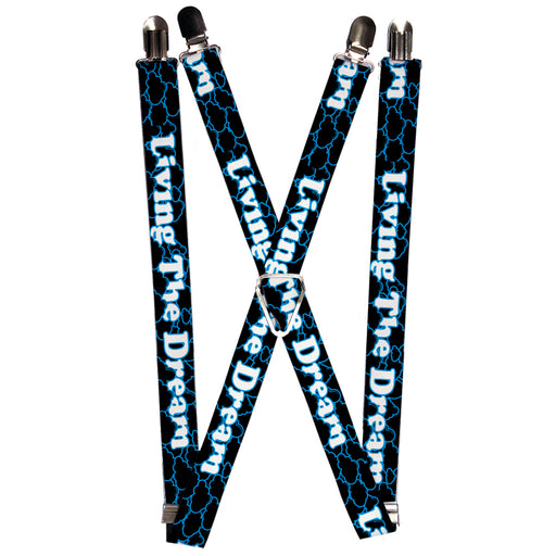 Suspenders - 1.0" - LIVING THE DREAM/Clouds Black/Blue/White Suspenders Buckle-Down   
