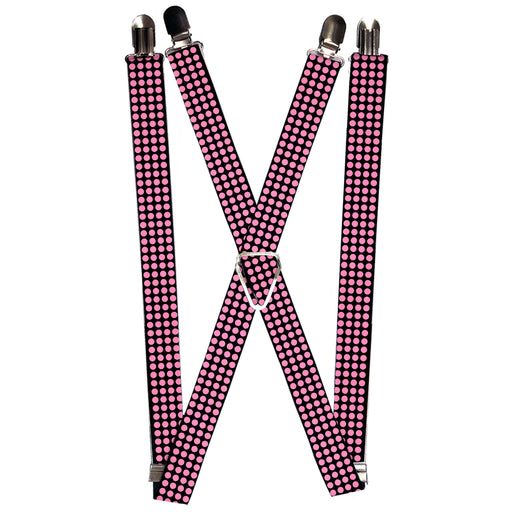Suspenders - 1.0" - Mini Polka Dots Black/Pink Suspenders Buckle-Down   