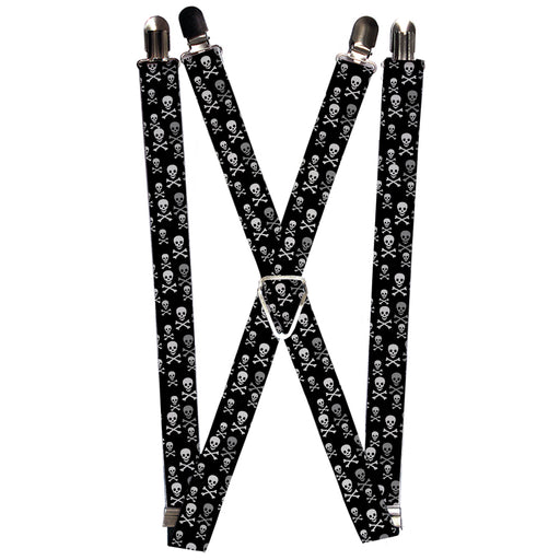 Suspenders - 1.0" - Multi Skull Black/Gray Suspenders Buckle-Down   