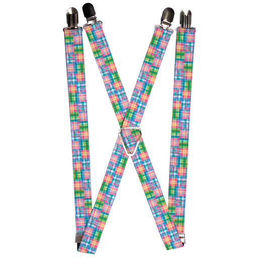 Suspenders - 1.0" - Madras Plaid Pink Suspenders Buckle-Down   