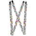 Suspenders - 1.0" - Music Notes Stars White/Black/Multi Color Suspenders Buckle-Down   