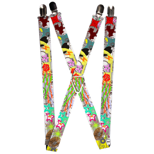 Suspenders - 1.0" - Music Skulls Multi Color Suspenders Buckle-Down   