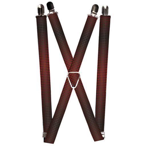 Suspenders - 1.0" - Micro Polka Dots Transitions Black/Red Suspenders Buckle-Down   