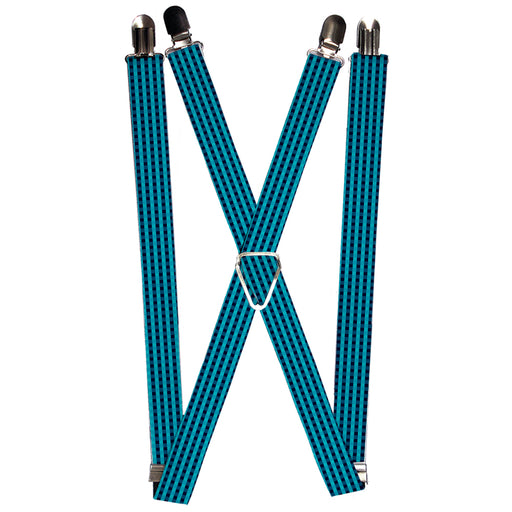 Suspenders - 1.0" - Mini Buffalo Plaid Navy/Blue Suspenders Buckle-Down   