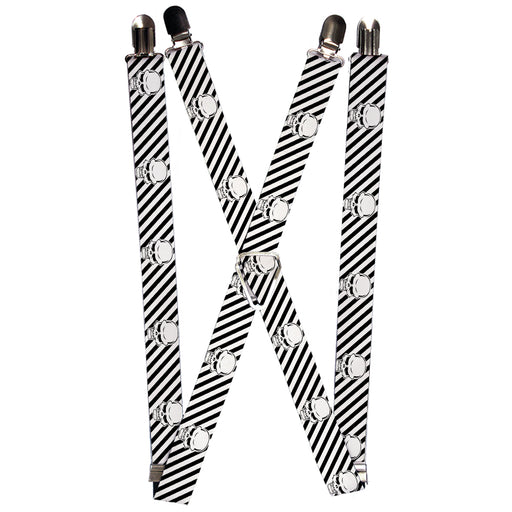 Suspenders - 1.0" - Metal Skull Black/White Suspenders Buckle-Down   
