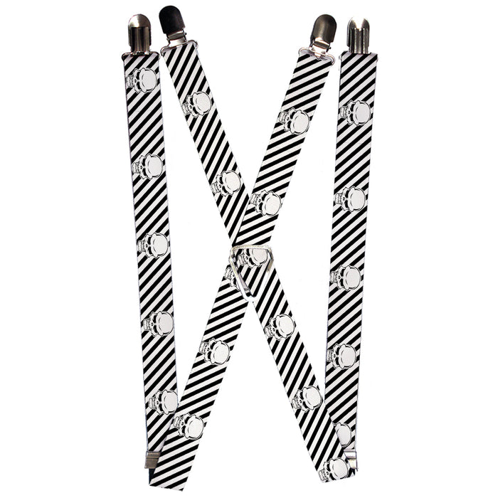Suspenders - 1.0" - Metal Skull Black/White Suspenders Buckle-Down   