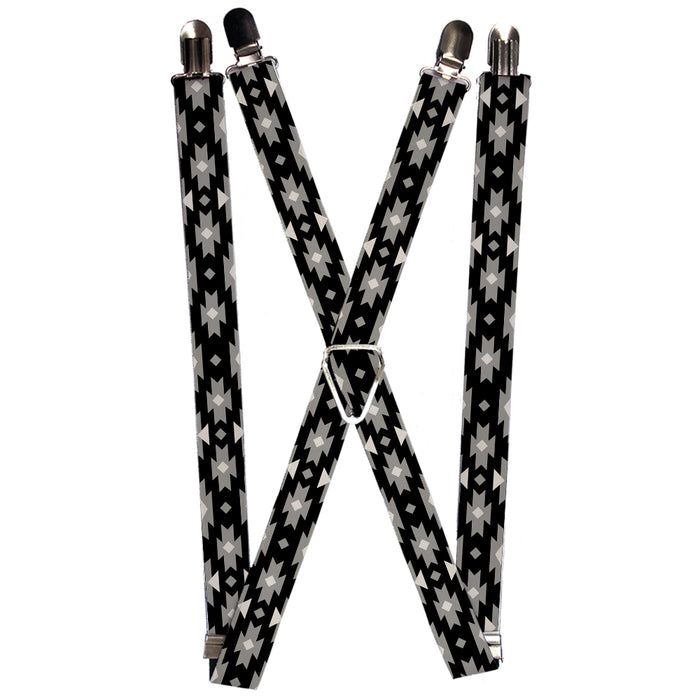 Suspenders - 1.0" - Navajo Gray/Black/Gray/White Suspenders Buckle-Down   