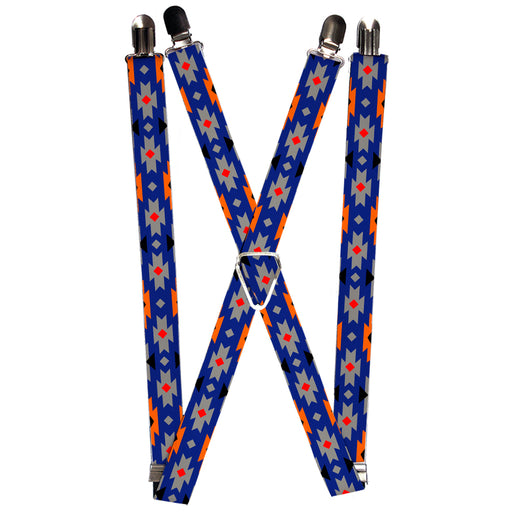 Suspenders - 1.0" - Navajo Gray/Blue/Orange/Black Suspenders Buckle-Down   