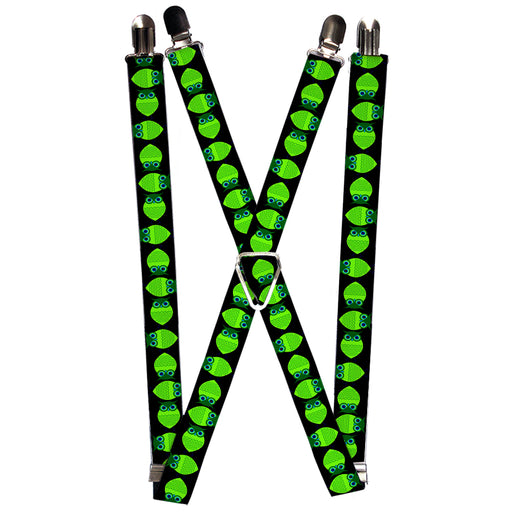 Suspenders - 1.0" - Owls Spin Black/Green Suspenders Buckle-Down   