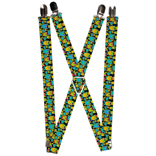 Suspenders - 1.0" - Owls w/Outline Black/Multi Neon Suspenders Buckle-Down   