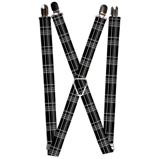 Suspenders - 1.0" - Plaid Black/Gray Suspenders Buckle-Down   