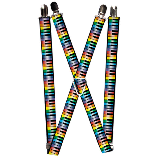 Suspenders - 1.0" - Piano Keys Rainbow Suspenders Buckle-Down   