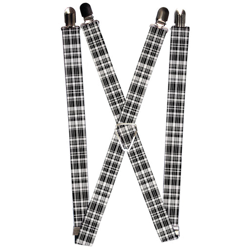 Suspenders - 1.0" - Plaid Black/White Suspenders Buckle-Down   