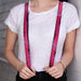 Suspenders - 1.0" - Plaid Curls Pink/Black/Yellow/Blue Suspenders Buckle-Down   