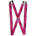Suspenders - 1.0" - Plaid Curls Pink/Black/Yellow/Blue Suspenders Buckle-Down   