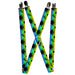Suspenders - 1.0" - Plaid X Gradient Black/Orange/Green/Blue Suspenders Buckle-Down   