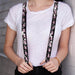 Suspenders - 1.0" - Punk Princess Heart & Cross Bones w/Splatter Black/White Suspenders Buckle-Down   
