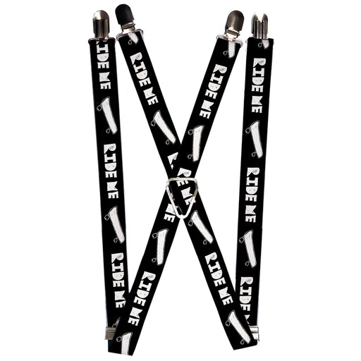 Suspenders - 1.0" - RIDE ME Skateboard Black/White Suspenders Buckle-Down   