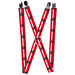 Suspenders - 1.0" - Rampant Lion Repeat/Stripes Red/White/Black Suspenders Buckle-Down   