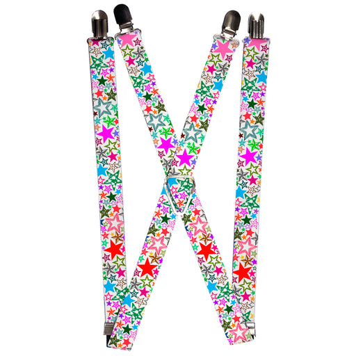 Suspenders - 1.0" - Stargazer White/Multi Color Suspenders Buckle-Down   