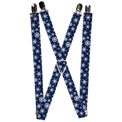 Suspenders - 1.0" - Snowflakes Blue/White Suspenders Buckle-Down   