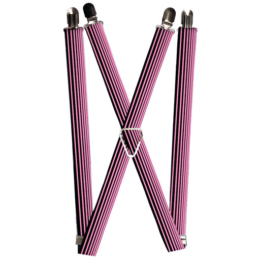 Suspenders - 1.0" - Stripe Transition Black/Pink Suspenders Buckle-Down   